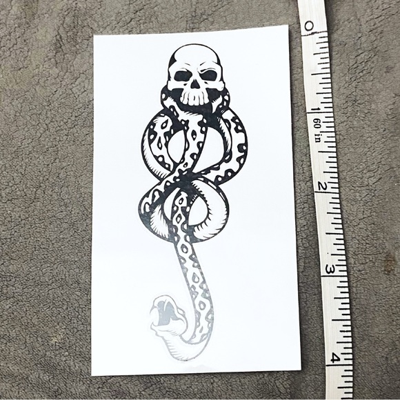 Dark Mark Temporary Tattoos 2 Pack Harry Potter Wizard Magic Witch Dark Arts - Picture 4 of 5